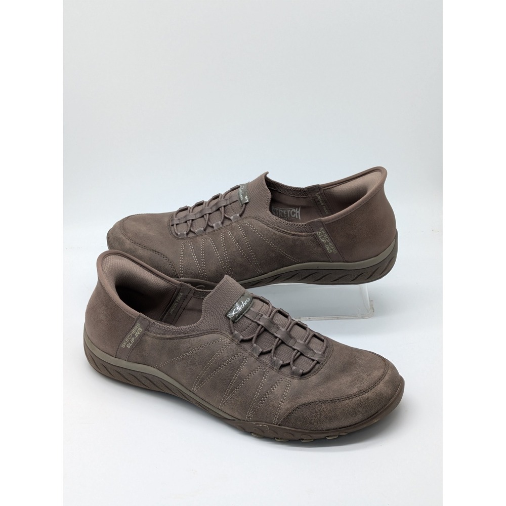 Skechers Slip-ins Womens 10 Brown Stretch Fit Memory Foam Walking Shoes